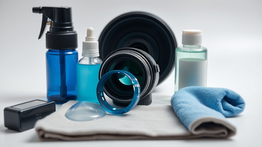 블로어, 클리닝 용액, 극세사 천이 정렬된 전문적인 렌즈 관리 도구 세트